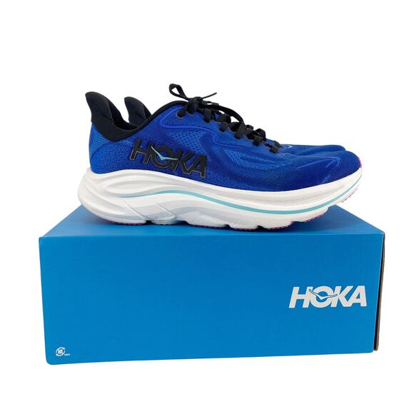 Hoka One One Shoes - HOKA Clifton 10 Running Shoes Night Sky Ultramarine Cushioned Womens 10 Sneakers